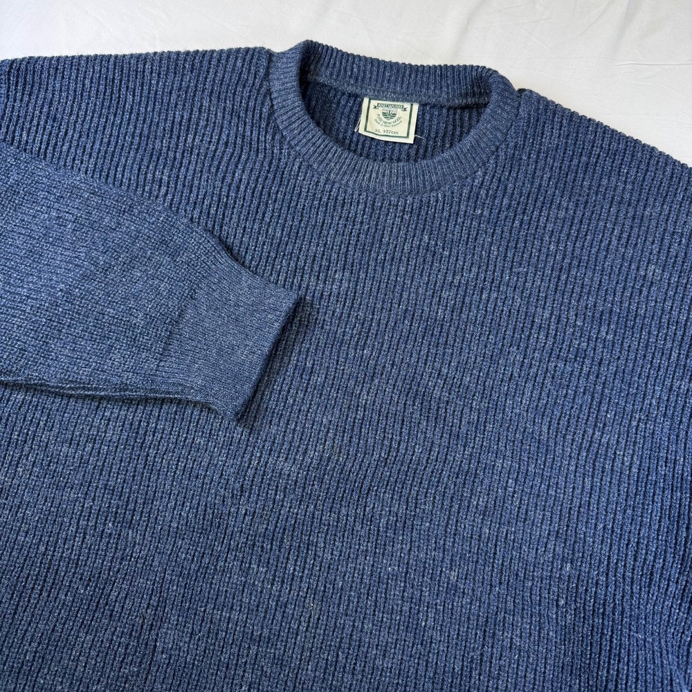 Vintage Knit Works Ribbed Sweater 100% Pure Wool New Zealand Men's Size‎ XL